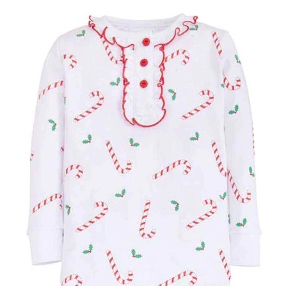 LITTLE ENGLISH CANNDY CANE AND GINGERBREAD PAJAMAS SET